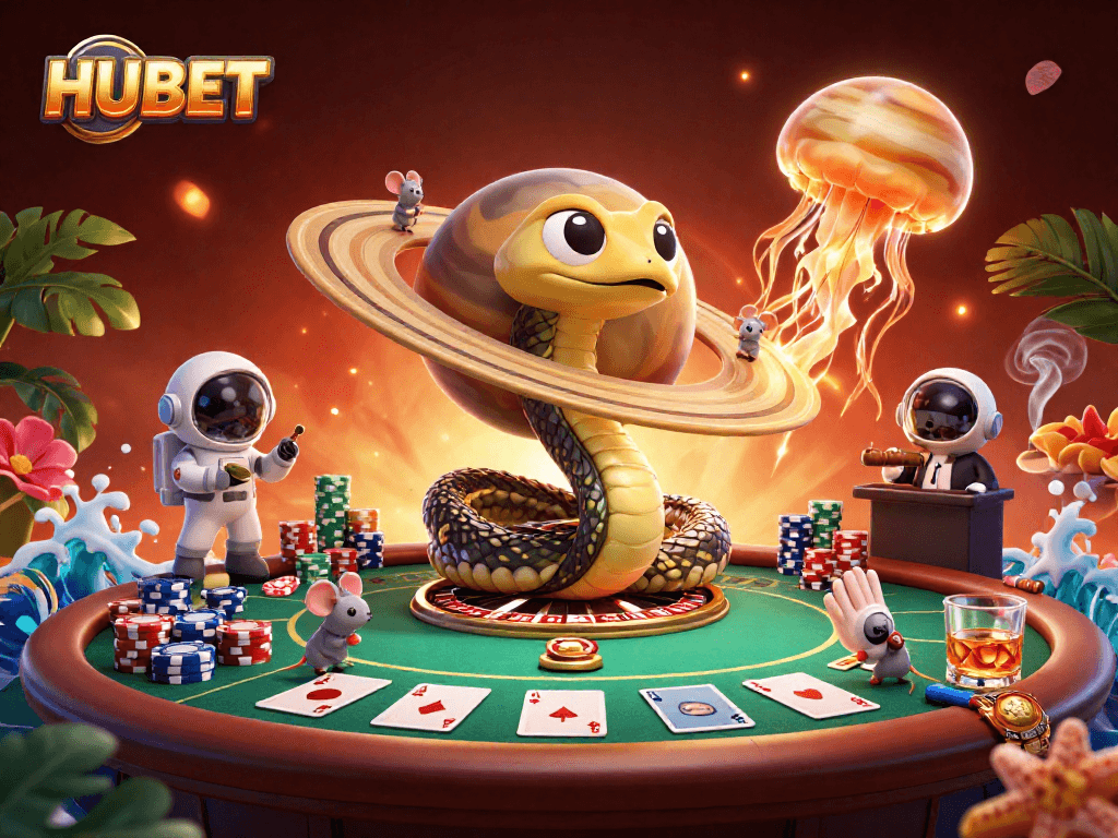 Experience HUBET's vibrant cosmic casino with vibrant characters and rich gaming elements.