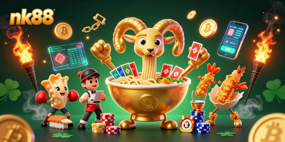 Experience thrilling gaming action at nk88 with vibrant characters and dynamic gambling elements.