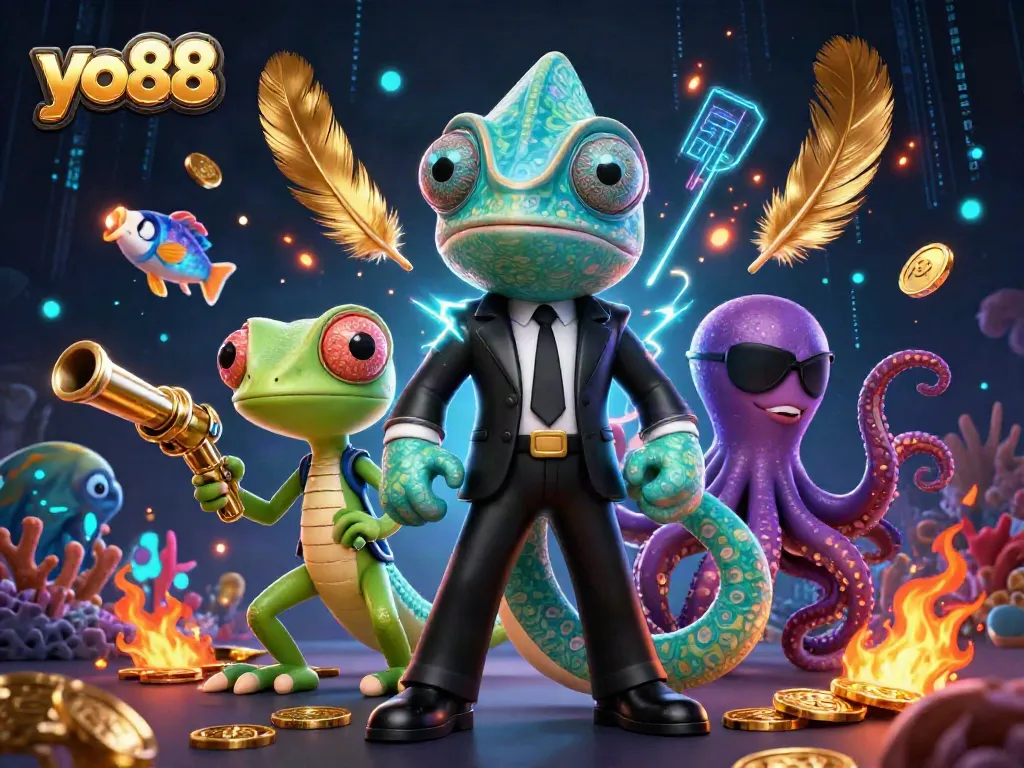Engage in thrilling yo88 fish shooting action with dynamic 3D cartoon characters and vibrant casino elements