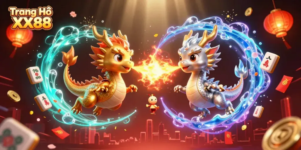 Experience thrilling gameplay on Trang Chủ XX88 with dynamic dragons and vibrant casino elements.