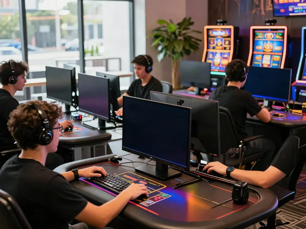Exciting online gaming experience at DA88 casino; players engaging with vibrant slot games and live dealers.