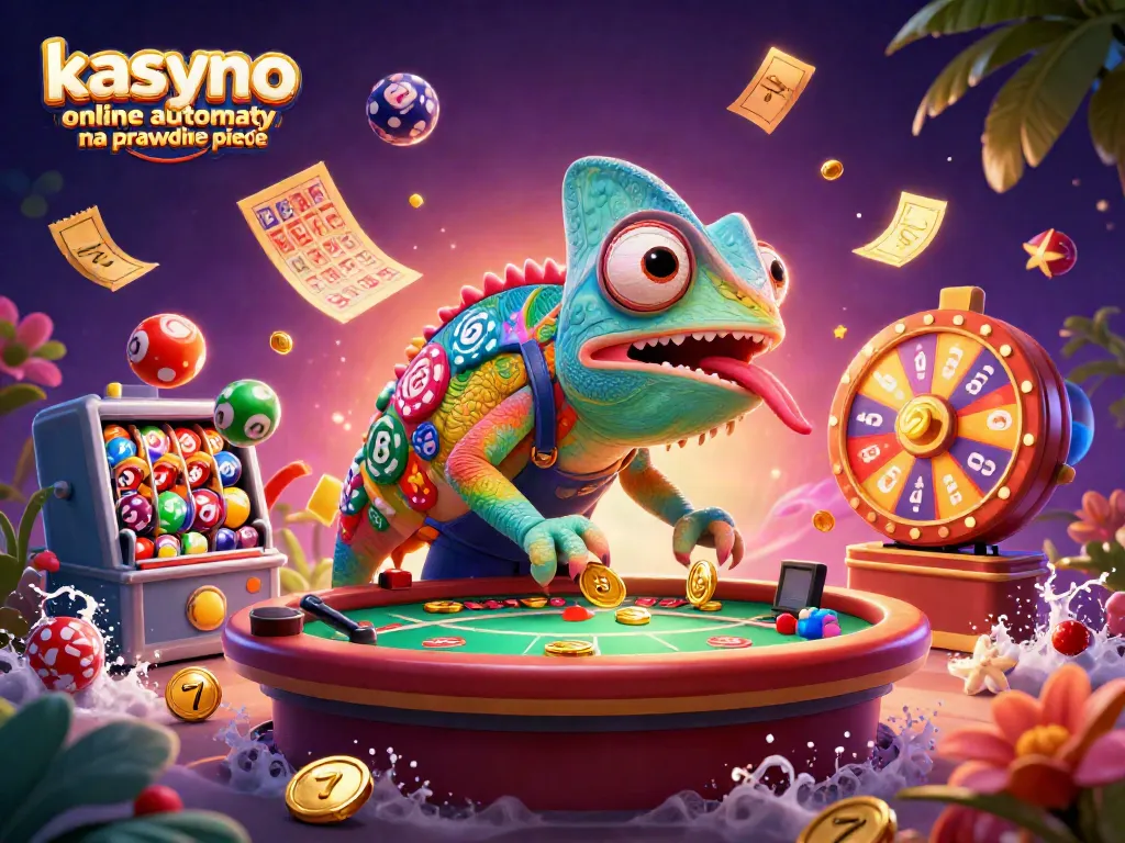 Experience the thrill of kasyno online automaty na prawdziwe pieniądze in this vibrant casino scene filled with colorful gaming elements.