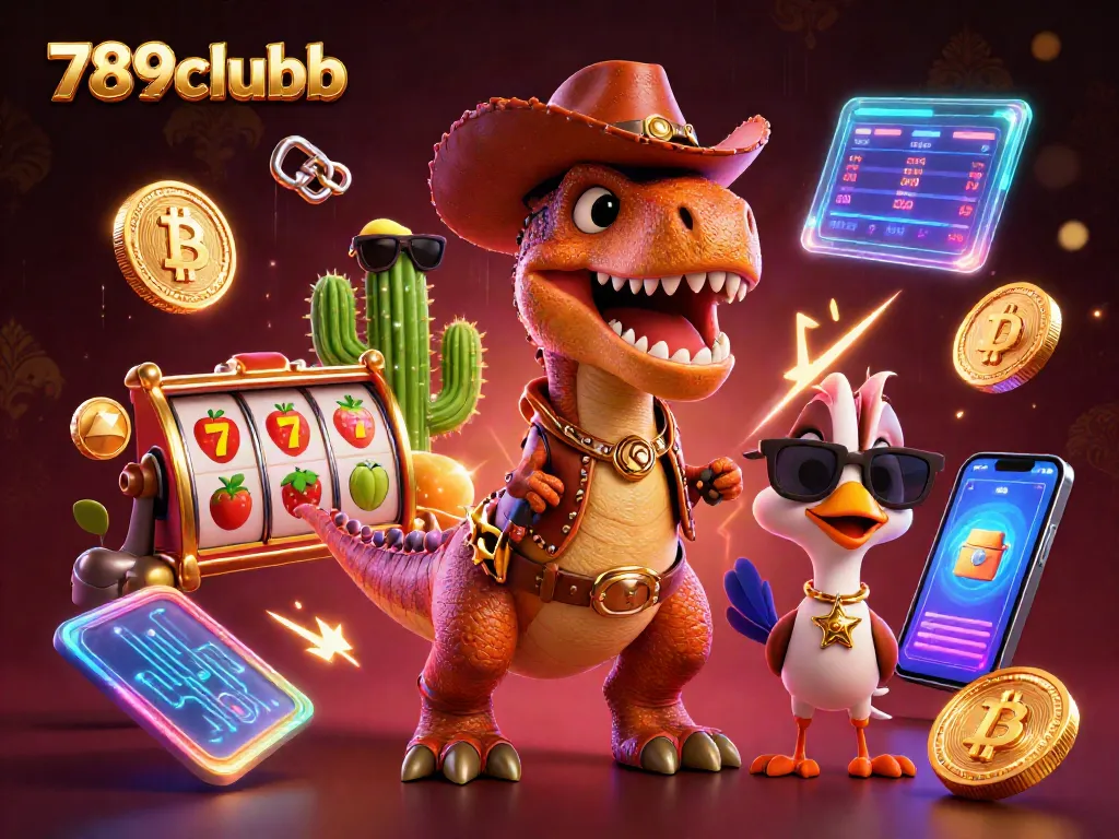 Engage with the thrilling 789clubb casino adventure featuring a dinosaur, cactus, and roadrunner.
