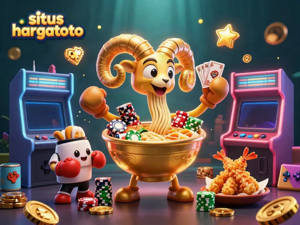 Experience the excitement of situs hargatoto with lively characters engaged in casino action.