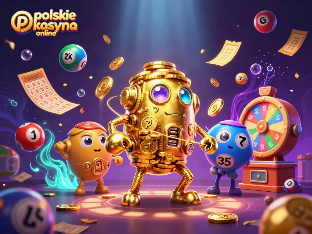 Engage with polskie kasyna online through a vibrant scene of lottery and casino elements.