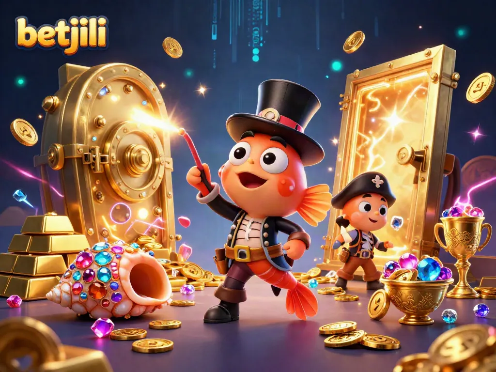 Experience the thrill of betjili with a vibrant 3D casino scene featuring treasures and excitement.