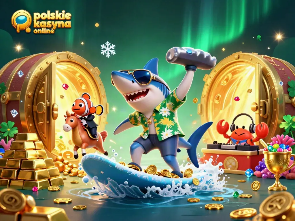 Experience thrilling action at polskie kasyna online with a dynamic cartoon casino scene.
