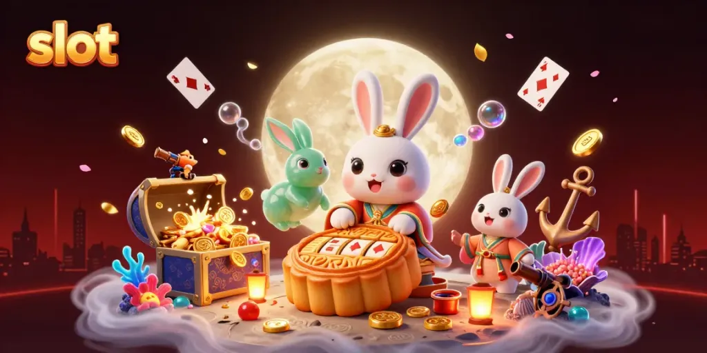 Menangkan permainan slot di DEWABOS138 dengan ilustrasi karakter unik di latar bulan.