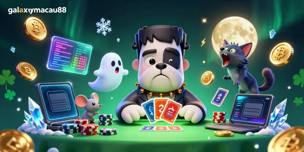 Experience thrilling gameplay at galaxymacau88 with a vibrant casino scene featuring fantasy characters and crypto elements.