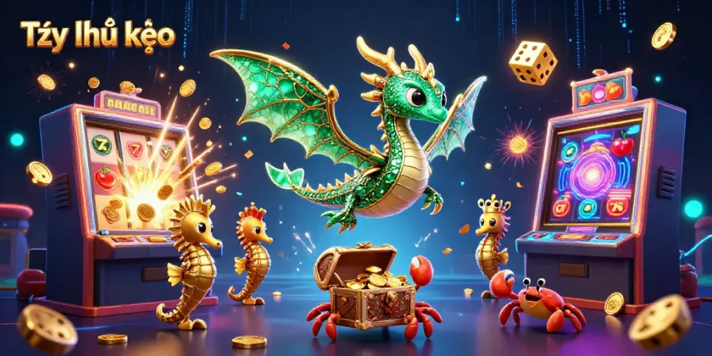 Experience the thrill of Tỷ lệ kèo with stunning visuals of a vibrant 3D casino world full of excitement.