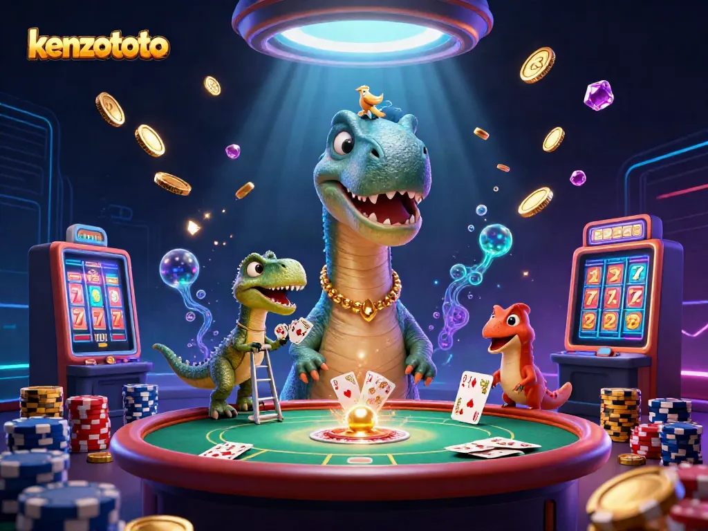 Experience thrilling games with kenzototo, a captivating casino scene featuring vibrant characters and dynamic action.