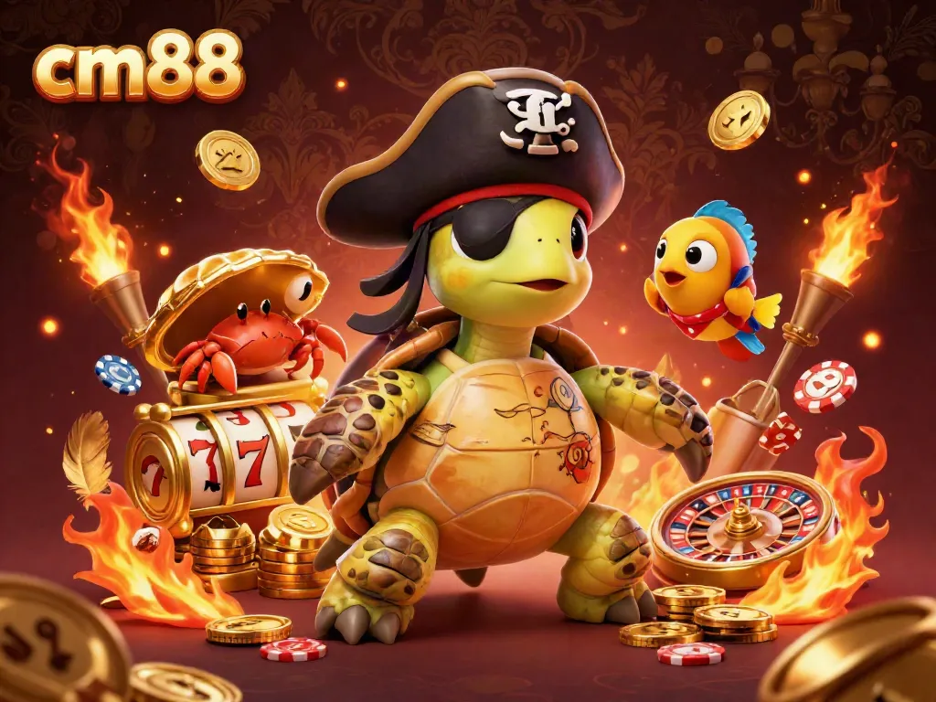 Experience exhilarating casino adventures with cm88 through this vibrant 3D illustration featuring unique characters.