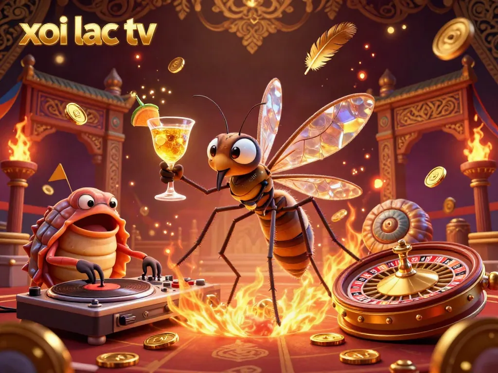 Engage with xoi lac tv through an entertaining scene featuring a vibrant 3D casino with animated characters.