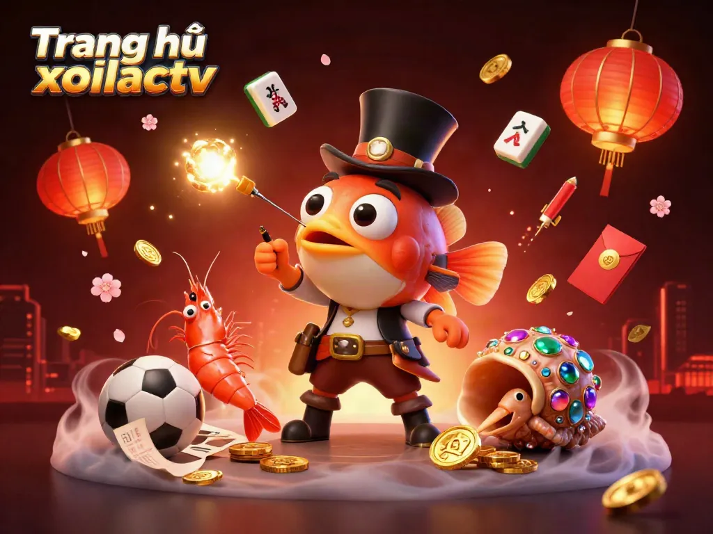 Admire the vivid scene of Trang chủ xoilactv as a deep-sea anglerfish welcomes gold coins, reflecting a vibrant sports betting atmosphere.