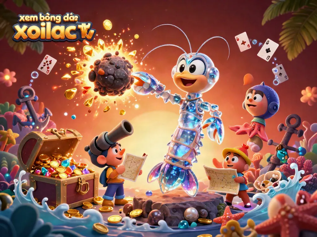 Experience the thrill of xem bóng đá xoilac tv with dazzling bursts of colors in this dynamic underwater casino scene.