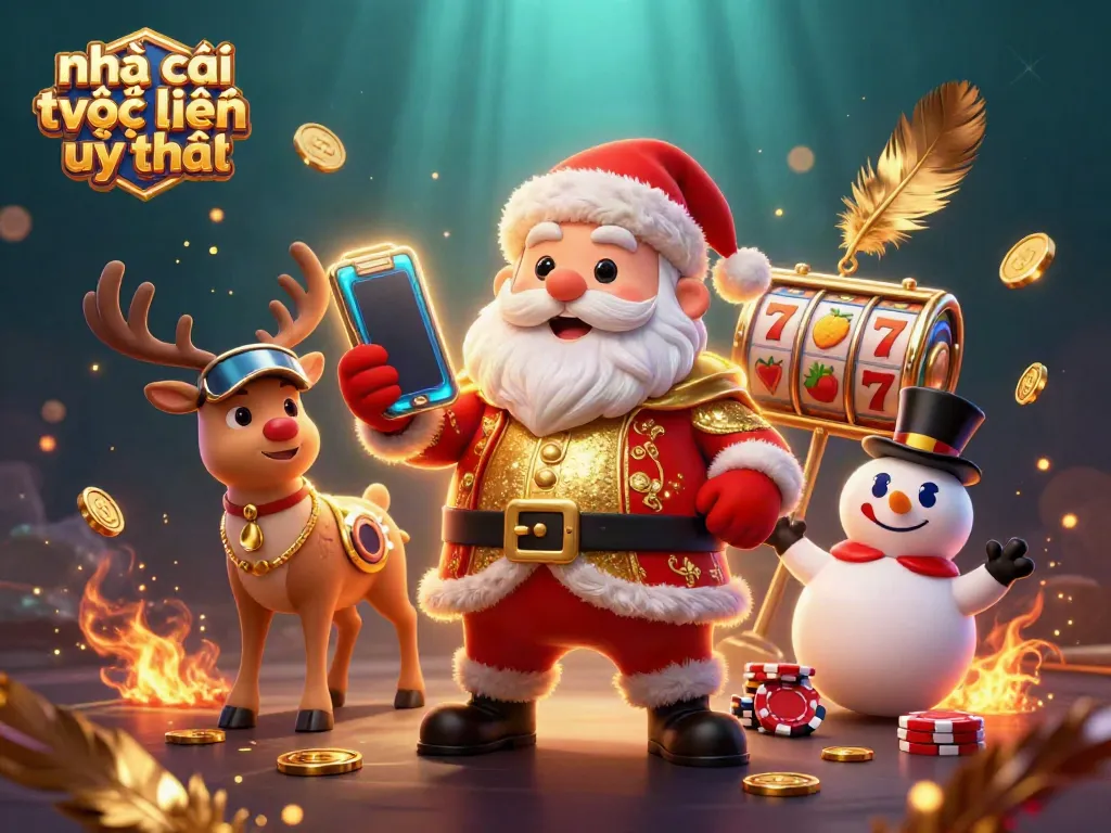 Experience the excitement at nhà cái trực tuyến uy tín with Santa and friends celebrating jackpots!