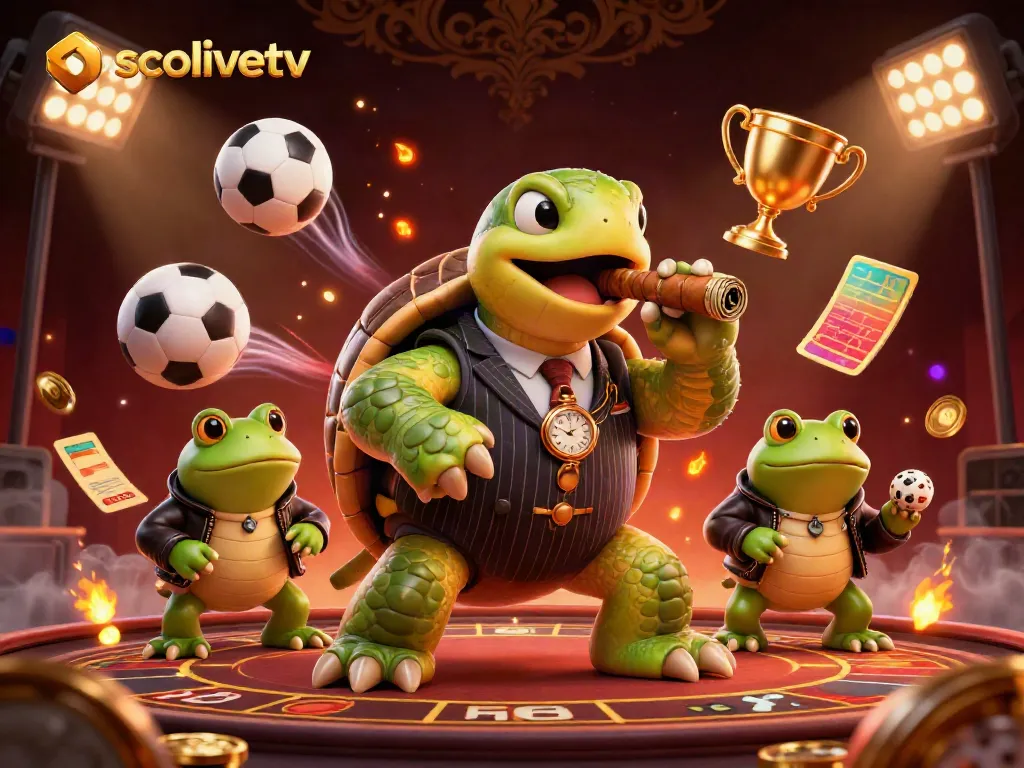 Socolivetv offers an immersive gambling experience with colorful characters and dynamic sports elements in a lively casino setting.