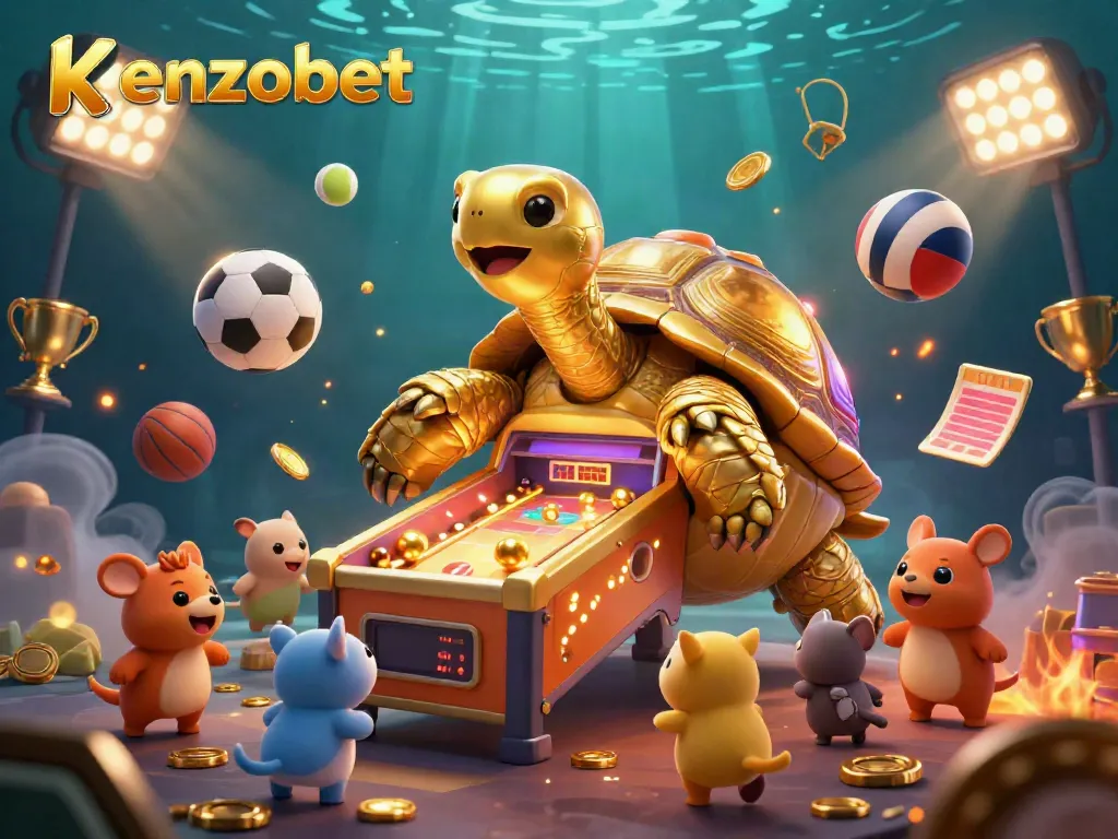 Kenzobet offers a vibrant gaming experience with exciting sports and arcade elements in a dynamic 3D scene.