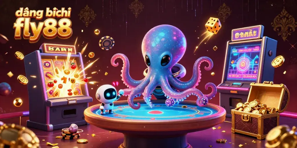 Experience exclusive gameplay thrills by đăng ký fly88 at this vibrant 3D casino scene filled with excitement.