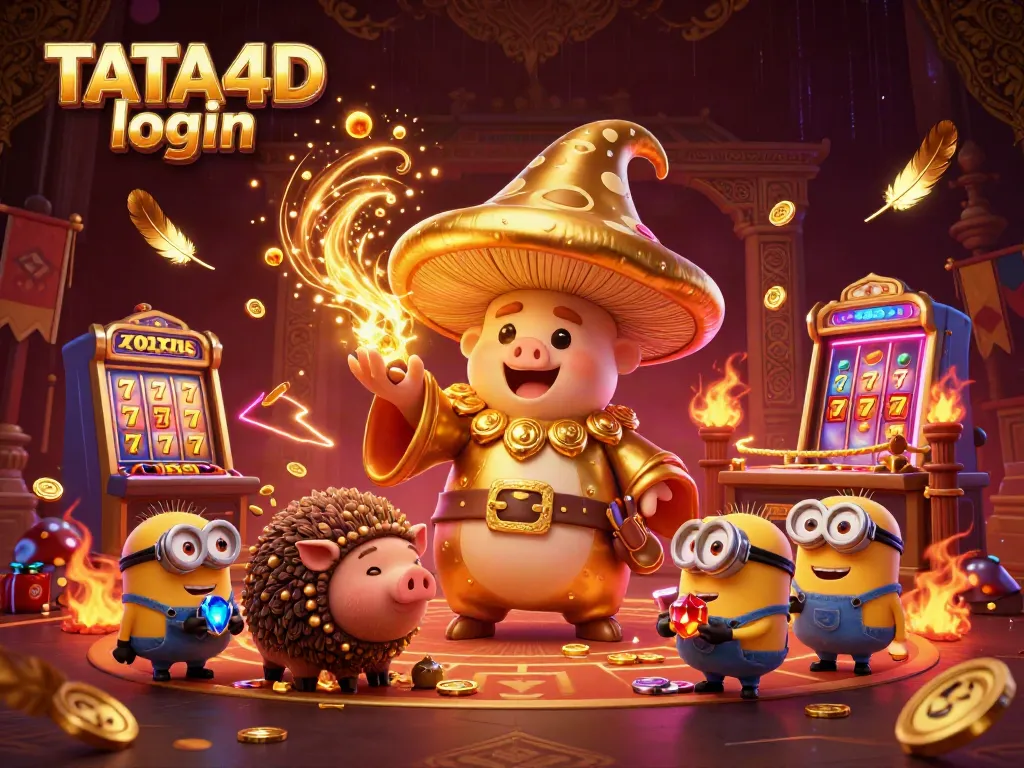 TATA4D login: Enter the vibrant world of online slots featuring mystical characters and treasure elements.