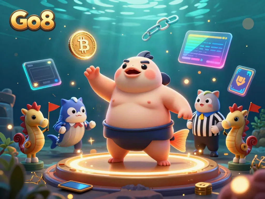 Celebrate big wins at Go8 with dynamic underwater casino fun featuring a puffed fugu and crypto elements!