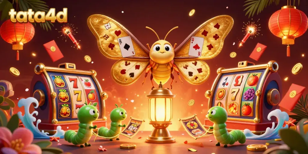 Experience the excitement of tata4d with a vibrant 3D illustration featuring majestic slot elements.