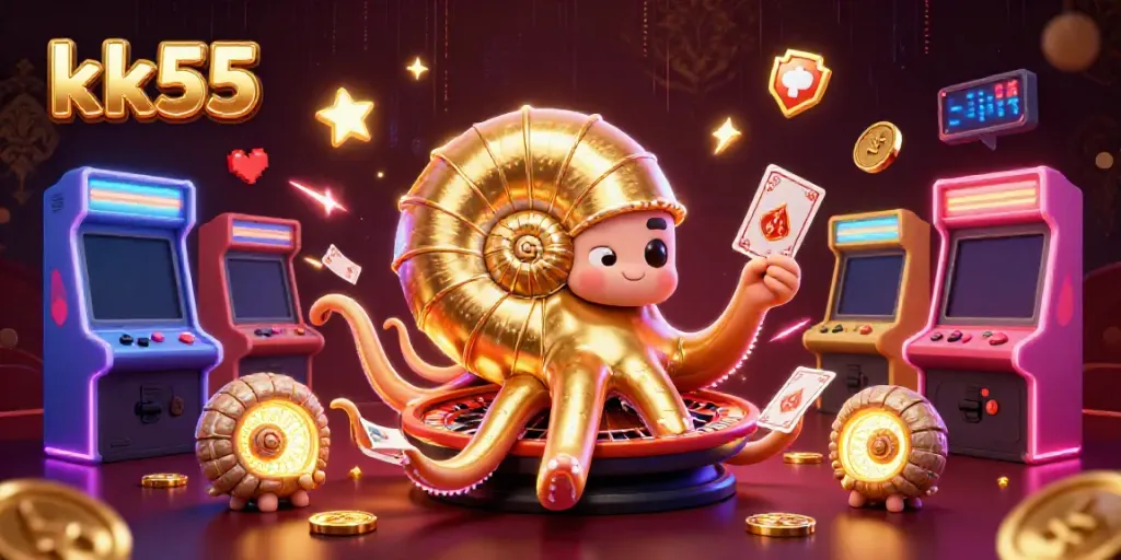 Engage with the enchanting world of kk55 featuring a giant nautilus as a roulette wheel, vibrant gaming elements