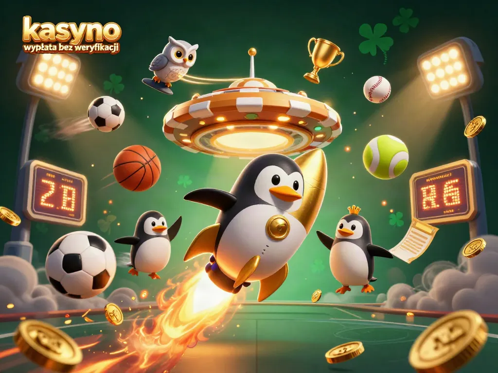Engage in the excitement of kasyno wypłata bez weryfikacji as a golden penguin blasts through space, leading to a thrilling casino.