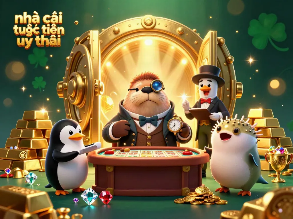 Experience the excitement of a reputable online lottery platform, nhà cái trực tuyến uy tín, showcasing vibrant characters and dynamic game elements.