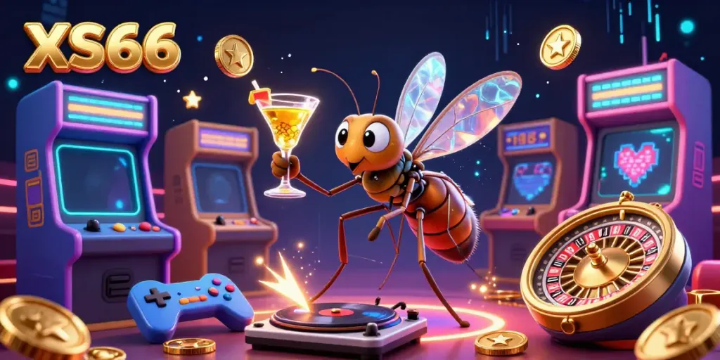 Experience the vibrant casino life with xs66's animated casino mascot bringing excitement and fun.